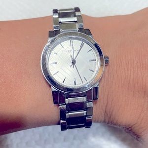 Burberry womens silver watch